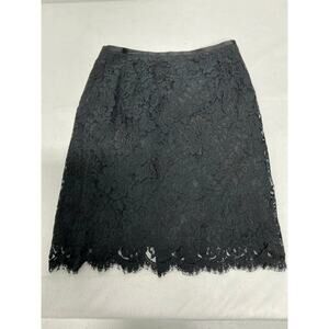 Ann Taylor Lined Black Lace Skirt Size 2P